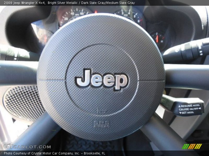 Bright Silver Metallic / Dark Slate Gray/Medium Slate Gray 2009 Jeep Wrangler X 4x4