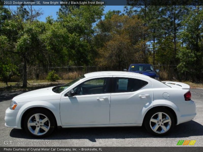 New Bright White / Black/Light Frost Beige 2013 Dodge Avenger SE