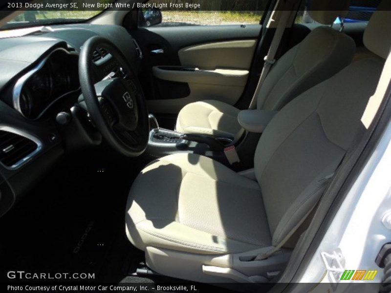 New Bright White / Black/Light Frost Beige 2013 Dodge Avenger SE