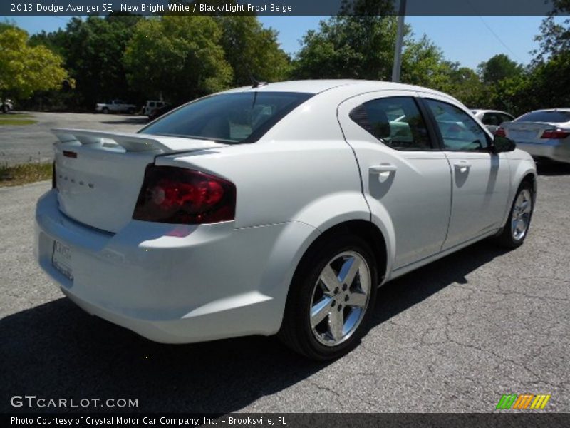 New Bright White / Black/Light Frost Beige 2013 Dodge Avenger SE