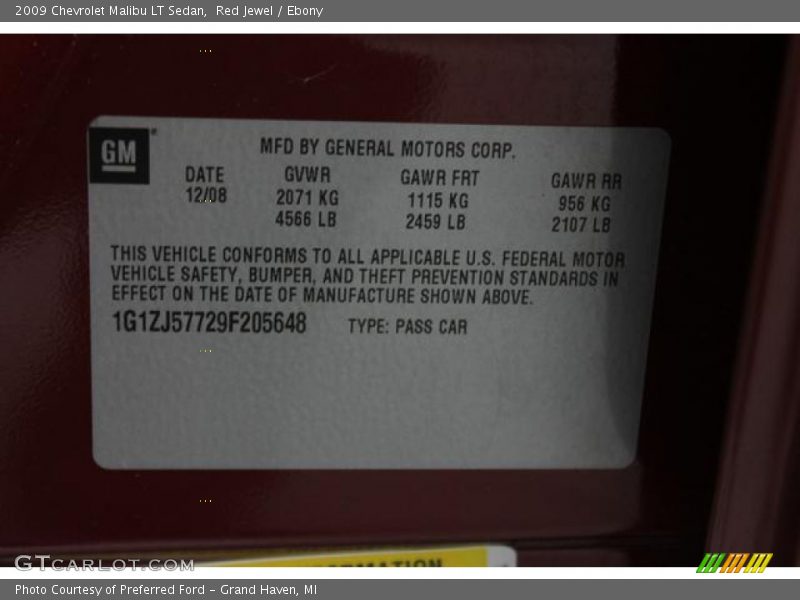 Red Jewel / Ebony 2009 Chevrolet Malibu LT Sedan