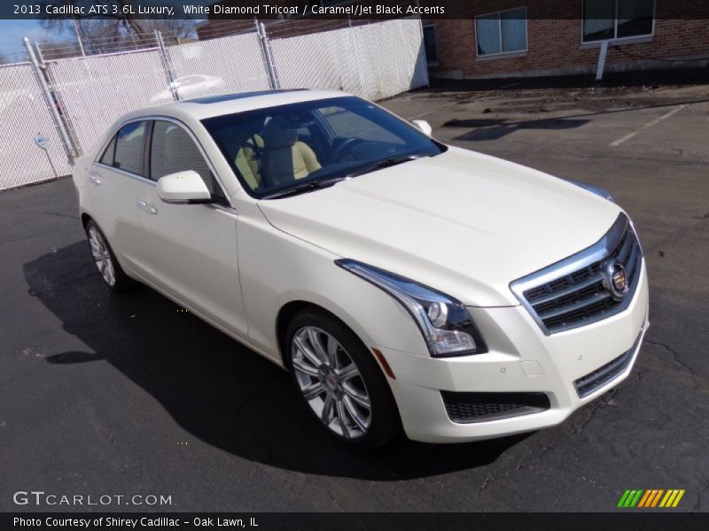 White Diamond Tricoat / Caramel/Jet Black Accents 2013 Cadillac ATS 3.6L Luxury