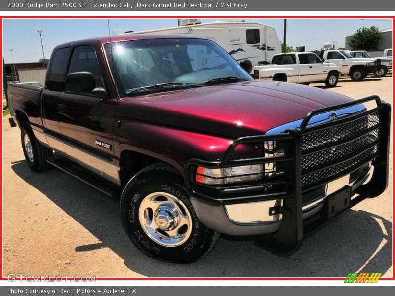 Dark Garnet Red Pearlcoat / Mist Gray 2000 Dodge Ram 2500 SLT Extended Cab