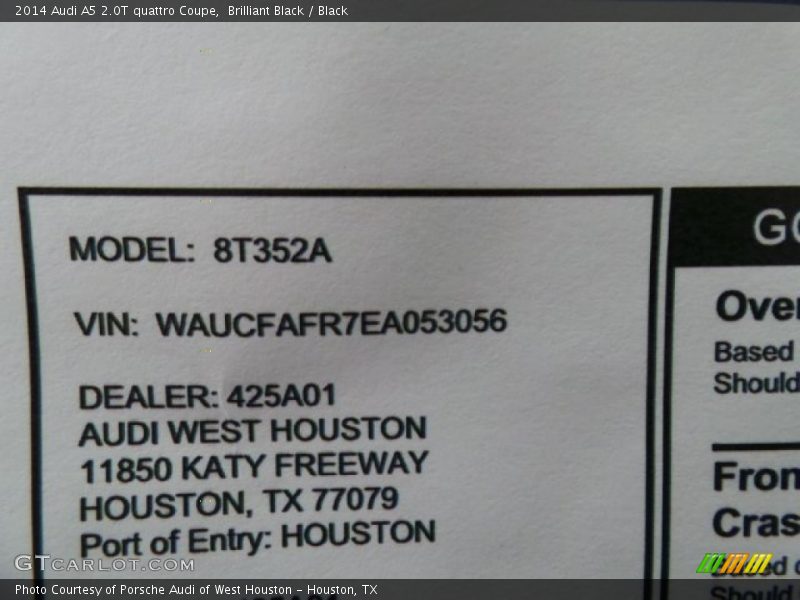 Brilliant Black / Black 2014 Audi A5 2.0T quattro Coupe