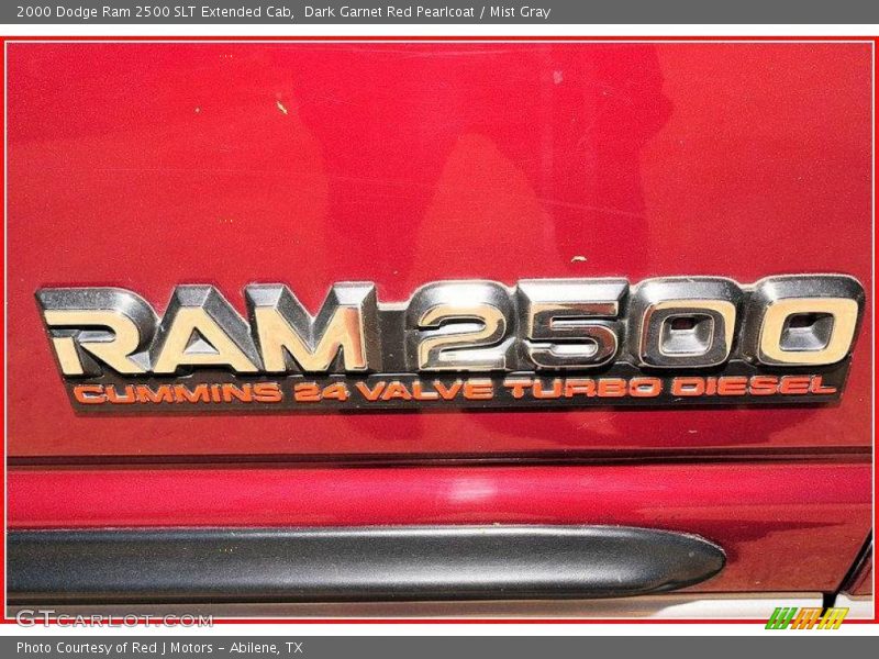 Dark Garnet Red Pearlcoat / Mist Gray 2000 Dodge Ram 2500 SLT Extended Cab