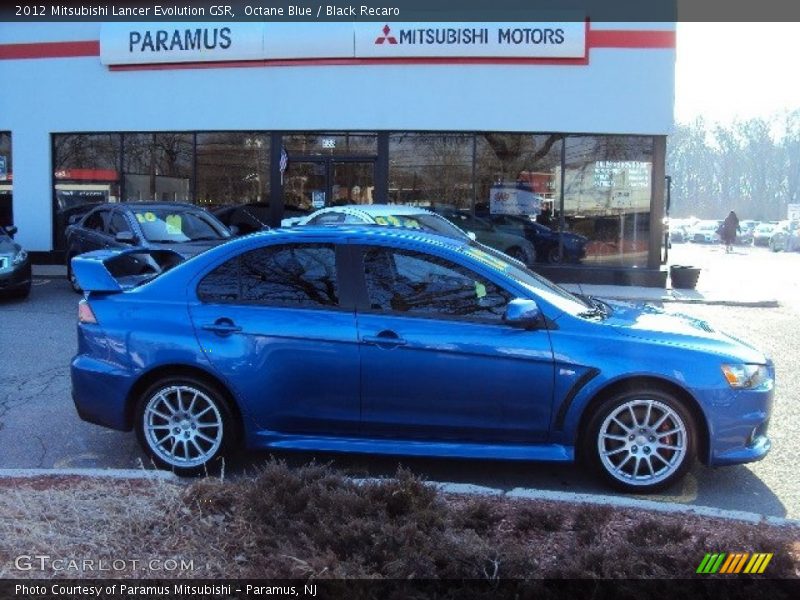 Octane Blue / Black Recaro 2012 Mitsubishi Lancer Evolution GSR