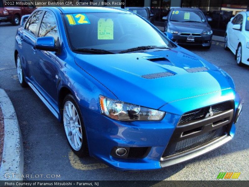 Octane Blue / Black Recaro 2012 Mitsubishi Lancer Evolution GSR