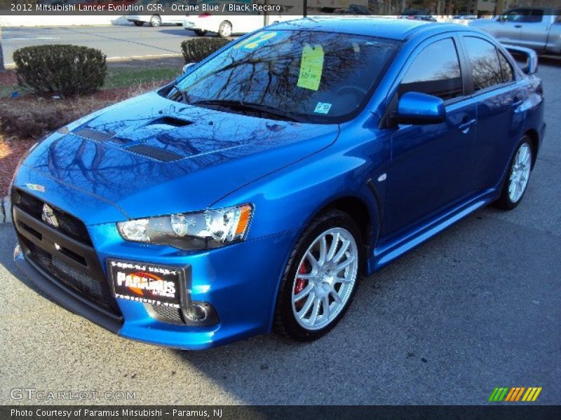 Octane Blue / Black Recaro 2012 Mitsubishi Lancer Evolution GSR