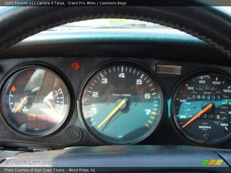 Grand Prix White / Cashmere Beige 1991 Porsche 911 Carrera 4 Targa
