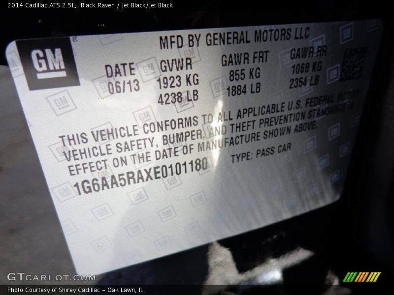 Black Raven / Jet Black/Jet Black 2014 Cadillac ATS 2.5L