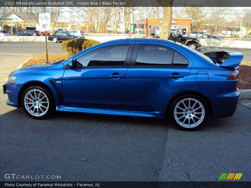 Octane Blue / Black Recaro 2012 Mitsubishi Lancer Evolution GSR