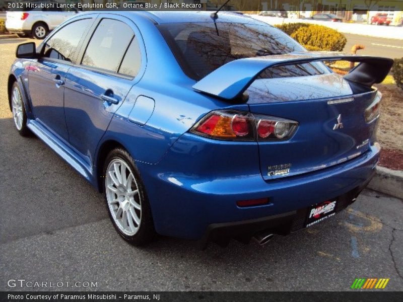 Octane Blue / Black Recaro 2012 Mitsubishi Lancer Evolution GSR