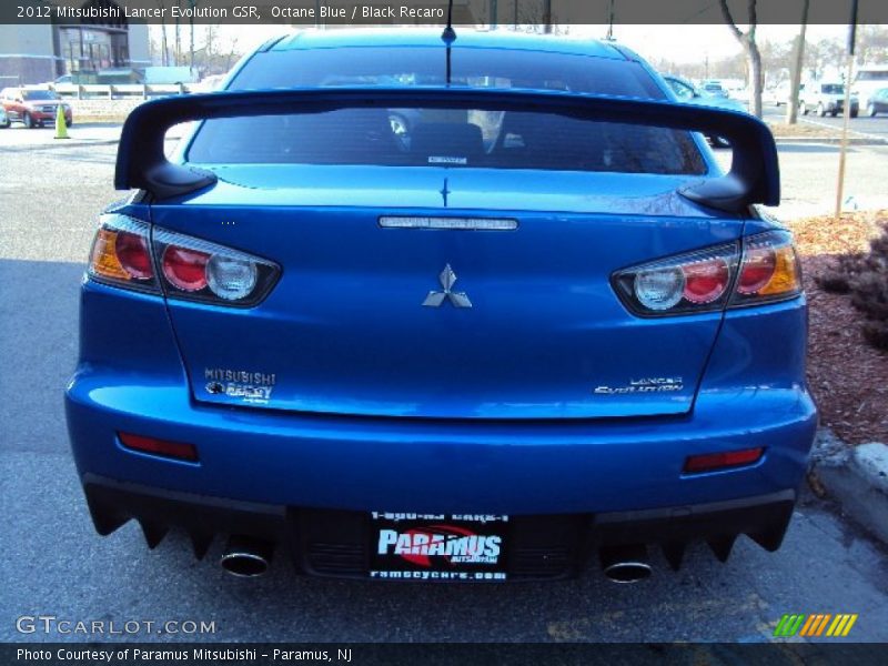 Octane Blue / Black Recaro 2012 Mitsubishi Lancer Evolution GSR