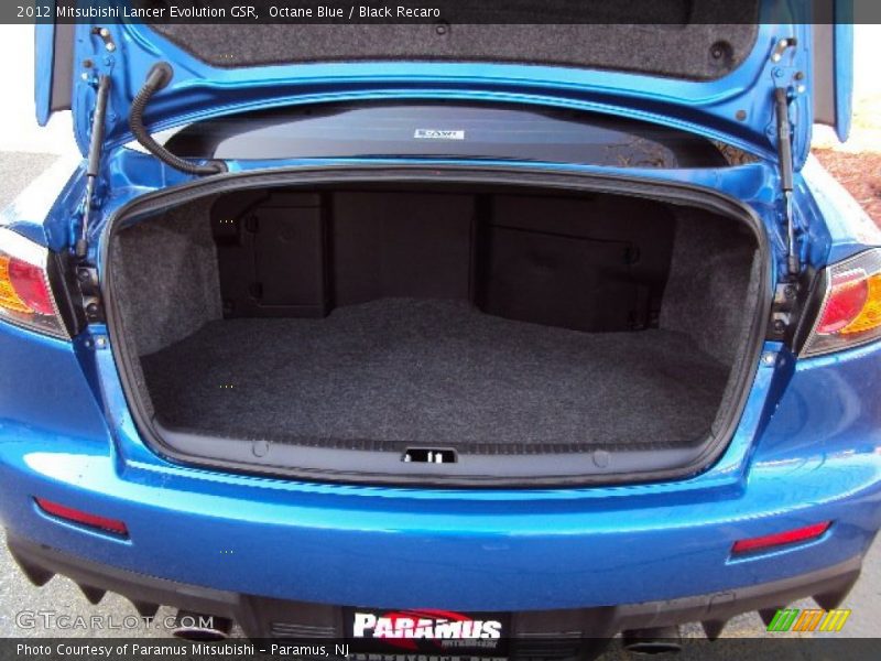 Octane Blue / Black Recaro 2012 Mitsubishi Lancer Evolution GSR