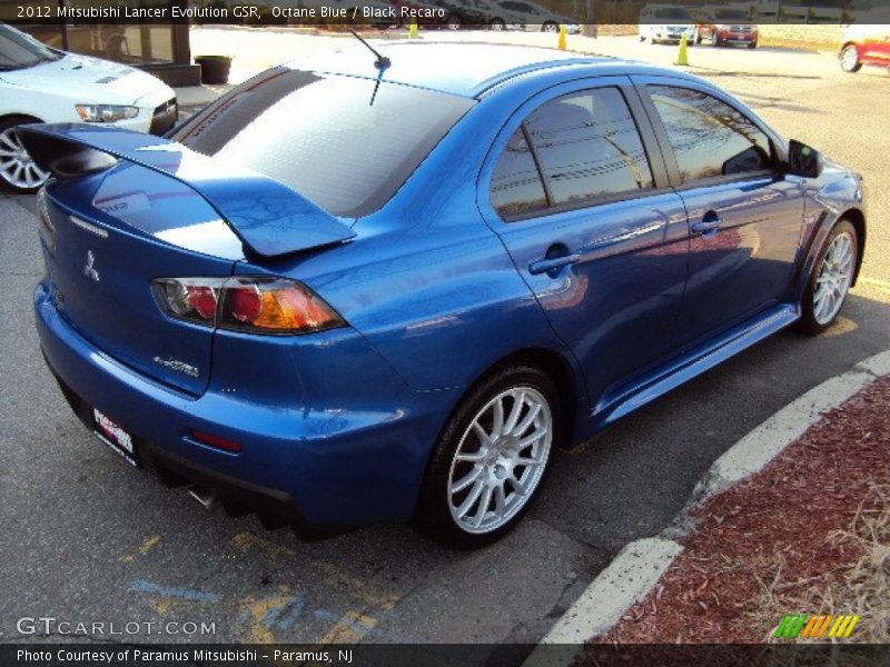 Octane Blue / Black Recaro 2012 Mitsubishi Lancer Evolution GSR
