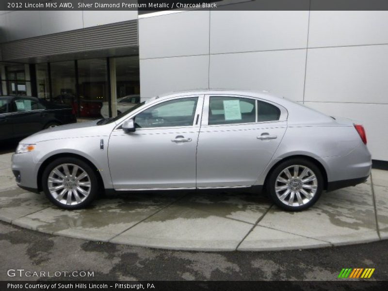 Silver Diamond Premium Metallic / Charcoal Black 2012 Lincoln MKS AWD