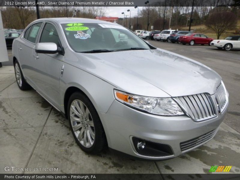 Silver Diamond Premium Metallic / Charcoal Black 2012 Lincoln MKS AWD