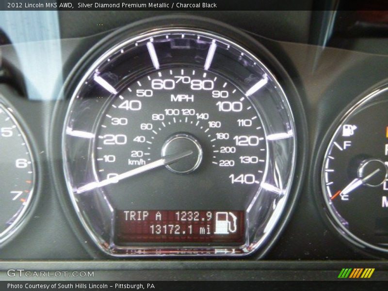Silver Diamond Premium Metallic / Charcoal Black 2012 Lincoln MKS AWD