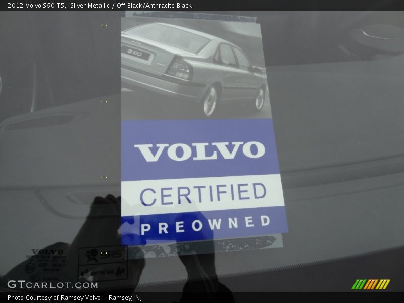 Silver Metallic / Off Black/Anthracite Black 2012 Volvo S60 T5