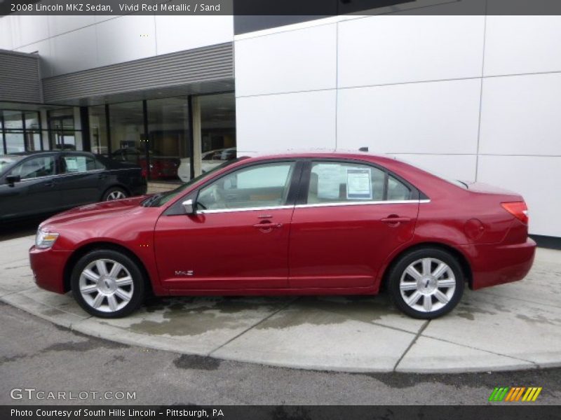 Vivid Red Metallic / Sand 2008 Lincoln MKZ Sedan