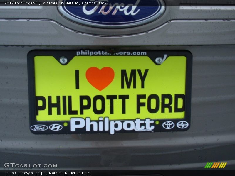 Mineral Grey Metallic / Charcoal Black 2012 Ford Edge SEL