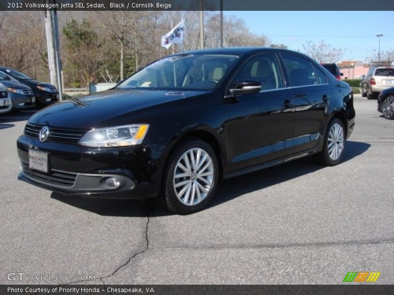Black / Cornsilk Beige 2012 Volkswagen Jetta SEL Sedan
