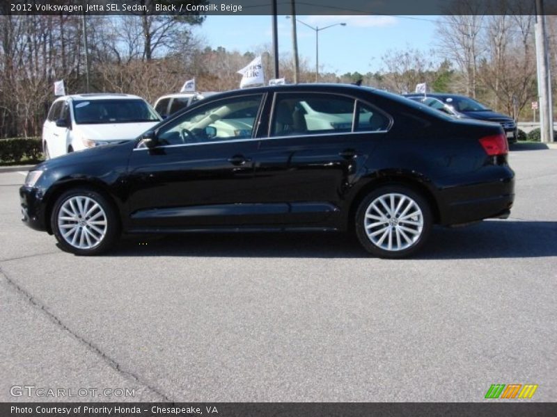 Black / Cornsilk Beige 2012 Volkswagen Jetta SEL Sedan