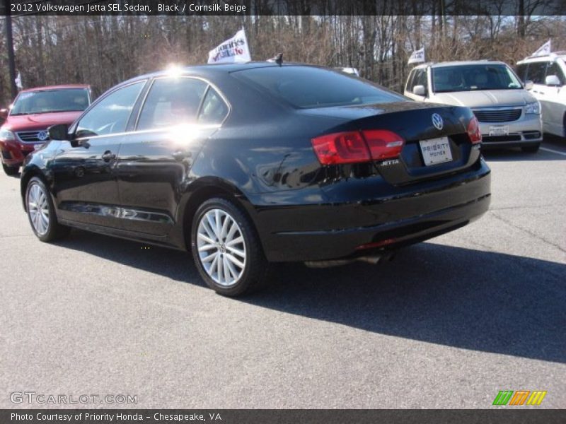 Black / Cornsilk Beige 2012 Volkswagen Jetta SEL Sedan