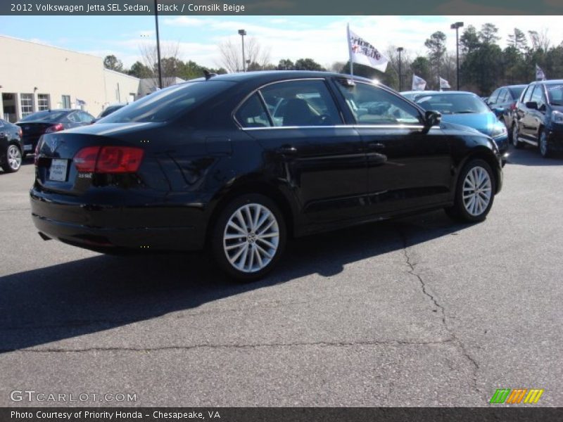 Black / Cornsilk Beige 2012 Volkswagen Jetta SEL Sedan