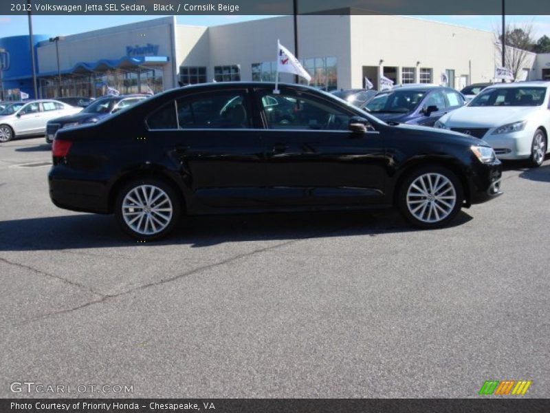 Black / Cornsilk Beige 2012 Volkswagen Jetta SEL Sedan