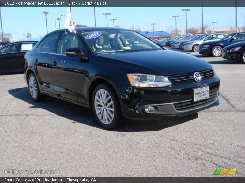 Black / Cornsilk Beige 2012 Volkswagen Jetta SEL Sedan