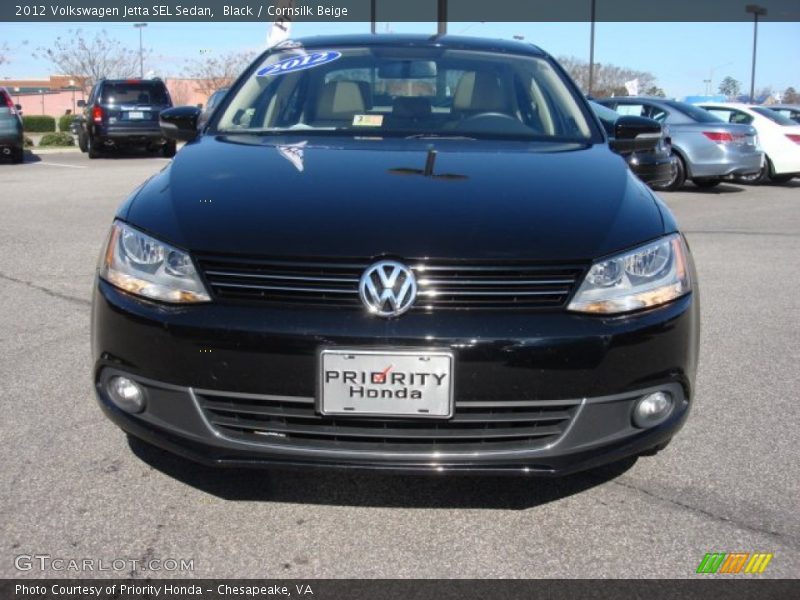 Black / Cornsilk Beige 2012 Volkswagen Jetta SEL Sedan