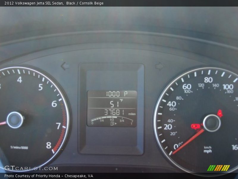 Black / Cornsilk Beige 2012 Volkswagen Jetta SEL Sedan