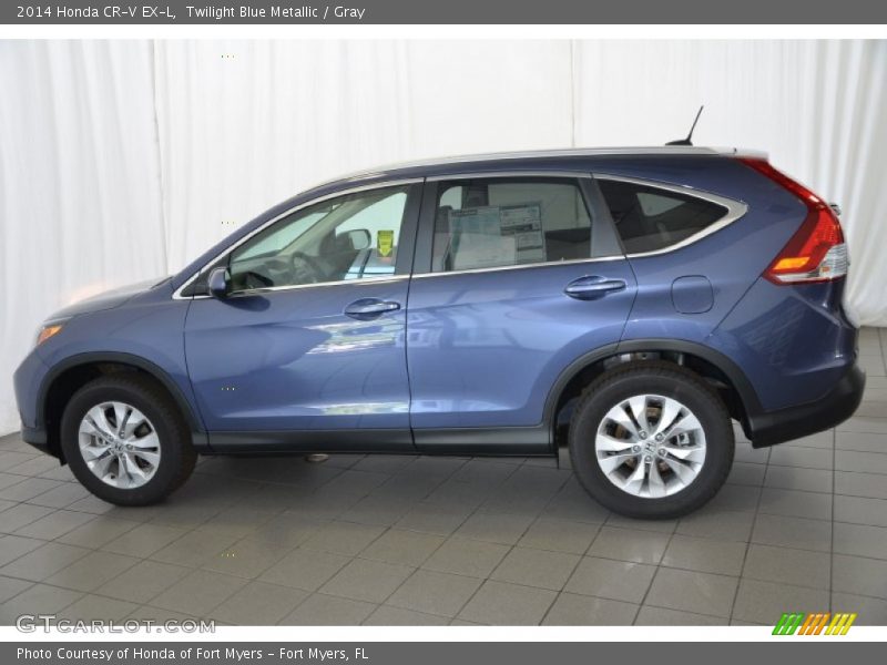 Twilight Blue Metallic / Gray 2014 Honda CR-V EX-L