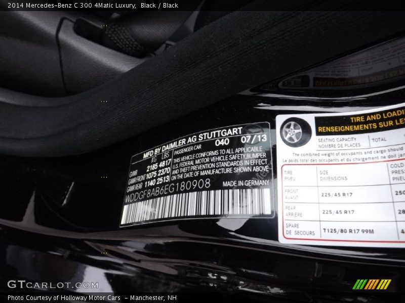 Black / Black 2014 Mercedes-Benz C 300 4Matic Luxury