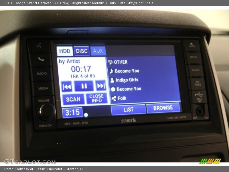 Bright Silver Metallic / Dark Slate Gray/Light Shale 2010 Dodge Grand Caravan SXT Crew