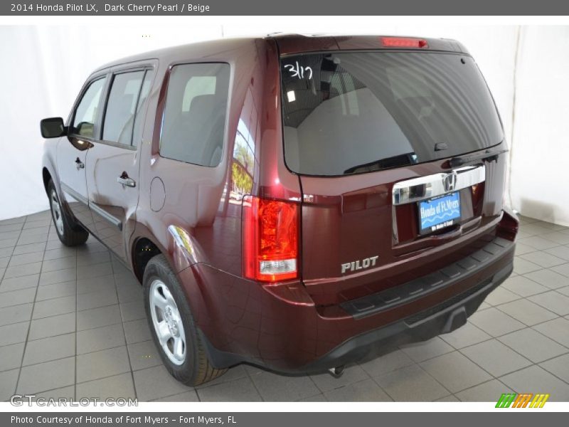 Dark Cherry Pearl / Beige 2014 Honda Pilot LX