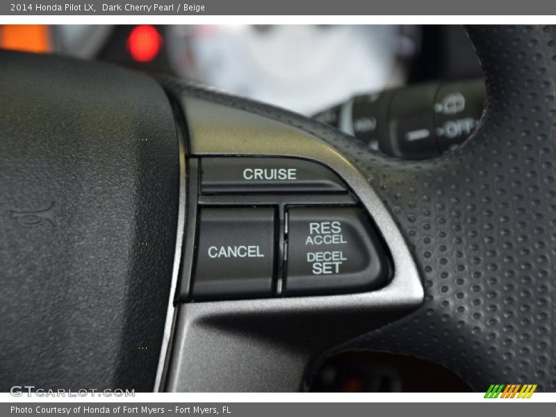 Dark Cherry Pearl / Beige 2014 Honda Pilot LX