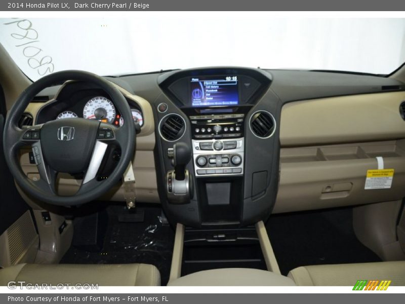 Dark Cherry Pearl / Beige 2014 Honda Pilot LX