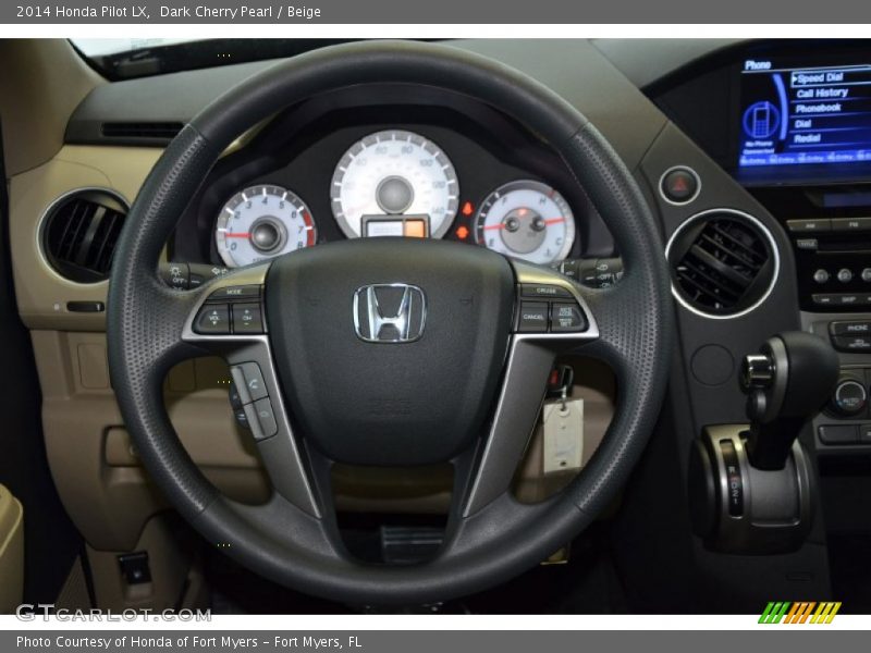 Dark Cherry Pearl / Beige 2014 Honda Pilot LX