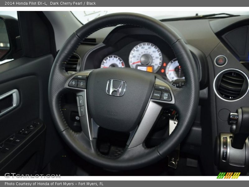 Dark Cherry Pearl / Black 2014 Honda Pilot EX-L