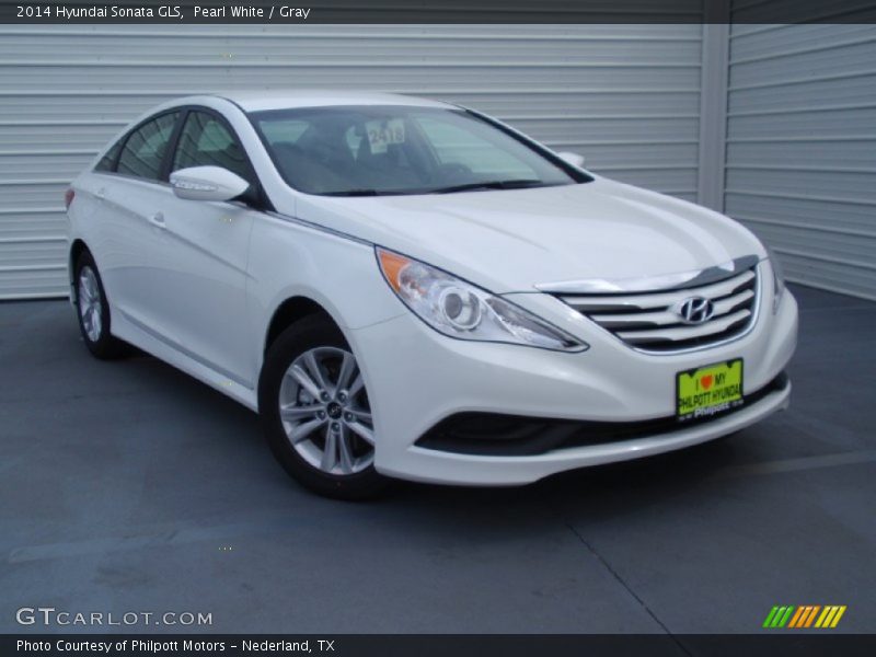 Pearl White / Gray 2014 Hyundai Sonata GLS