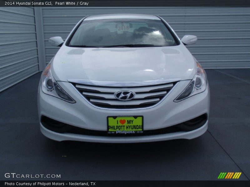 Pearl White / Gray 2014 Hyundai Sonata GLS