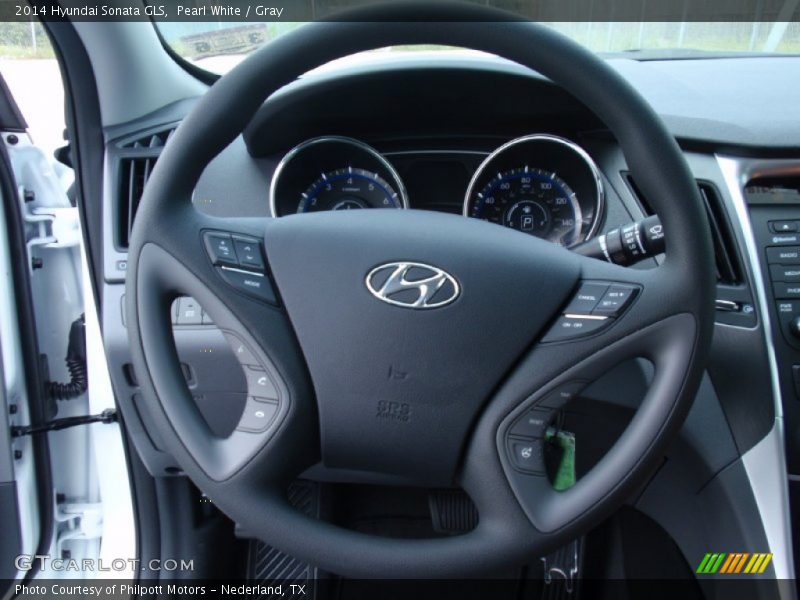 Pearl White / Gray 2014 Hyundai Sonata GLS