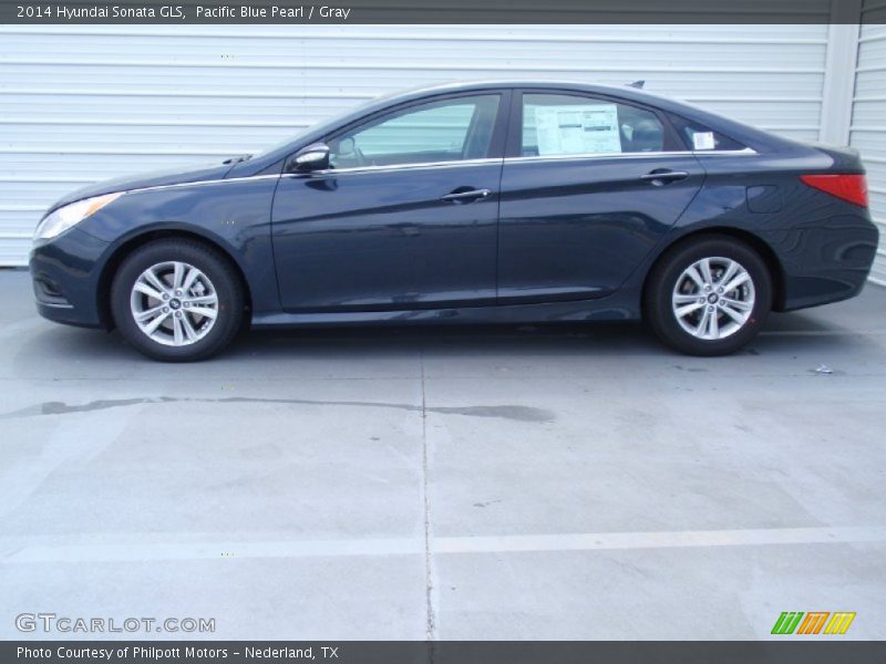 Pacific Blue Pearl / Gray 2014 Hyundai Sonata GLS