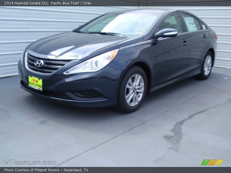 Pacific Blue Pearl / Gray 2014 Hyundai Sonata GLS