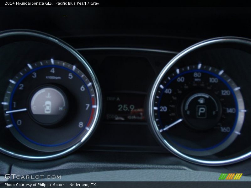 Pacific Blue Pearl / Gray 2014 Hyundai Sonata GLS