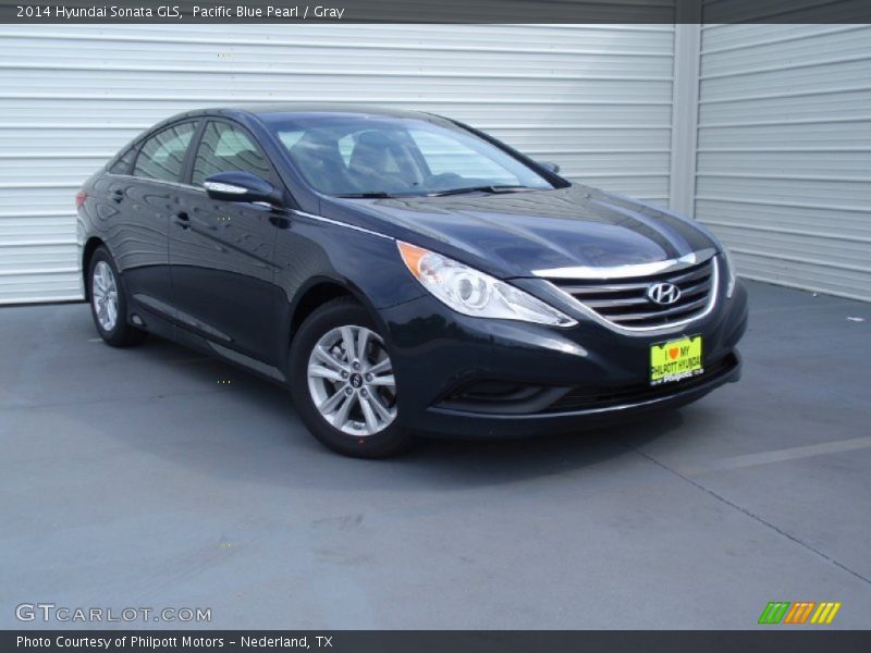Pacific Blue Pearl / Gray 2014 Hyundai Sonata GLS