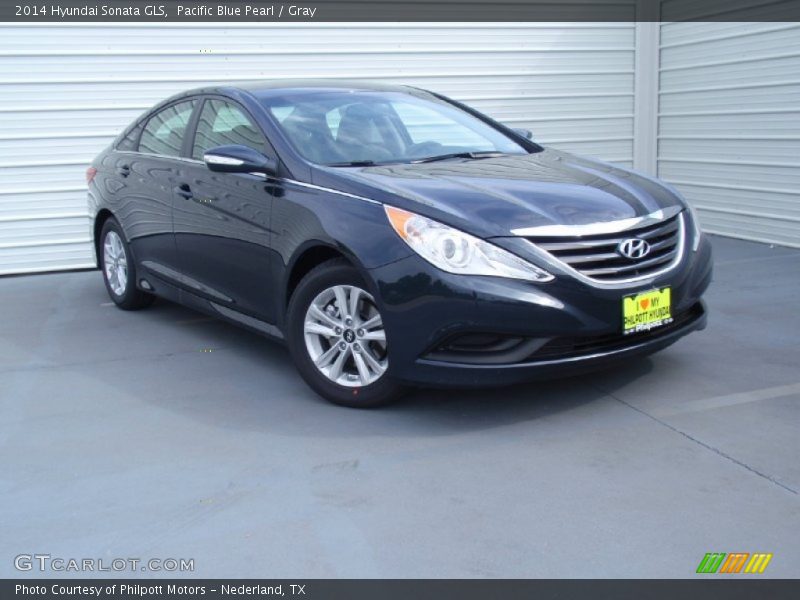 Pacific Blue Pearl / Gray 2014 Hyundai Sonata GLS