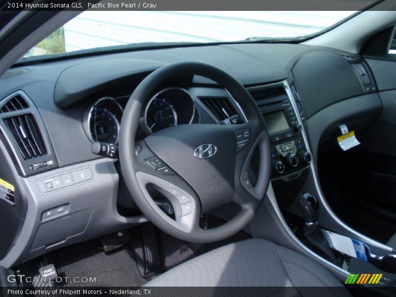 Pacific Blue Pearl / Gray 2014 Hyundai Sonata GLS